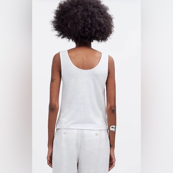 Madewell Knotted-Strap Tank Eyelet White NWT Size XXS - Picture 4 of 6